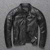 First Layer Cowhide Leather Coat Men's Stand Collar Motorcycle Clothing Youth