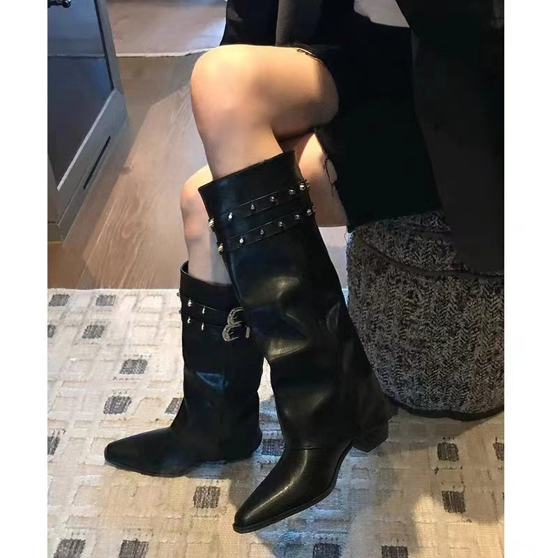 Stivale da cowboy western retrò a punta