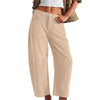 European And American Corduroy Loose Straight Trousers Women