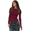 Women's Off-neck Pleated Waist Tight Split Pullover