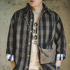 American Retro Plaid Loose Shirt Coat Men
