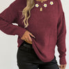 Women's Crochet Patchwork Round Neck Comfort And Casual Sweater
