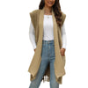 Women's Mid-length Mink-like Sleeveless Knitted Cardigan Sweater