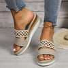 Plus Size Rope Bottom Platform Peep Toe Sandals For Women