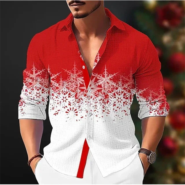 Men's Loose High-grade Comfortable Long Sleeve Lapel Button Shirt Top Fashion Brand