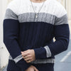Men's Color-block Crew Neck Sweater European And American Pullover Multicolor