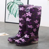 Women's Floral Knee-high Rain Boots Long Non-slip Wear-resistant Rain Boots