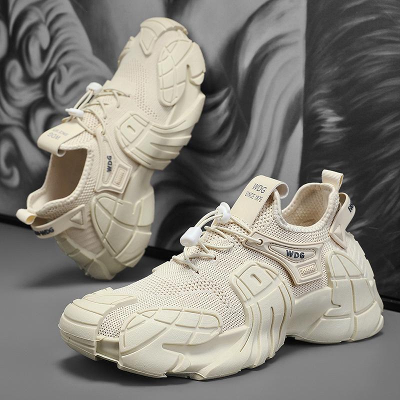 Fly Woven Mesh Breathable Sports Men Trendy All-match Thick Bottom Work Shoes