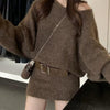 Off-shoulder Loose-fitting Women's Sweater Skirt Casual Knitted Top