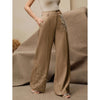 Pantaloni eleganti a pieghe da donna con una tasca alla moda impreziosita da perle