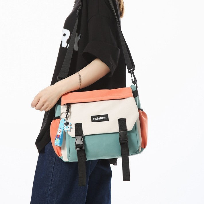 Borsa a tracolla giapponese casual da donna, neutra e di grande capacità