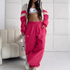 Sports Contrast Color Suit Lapel Long Sleeve