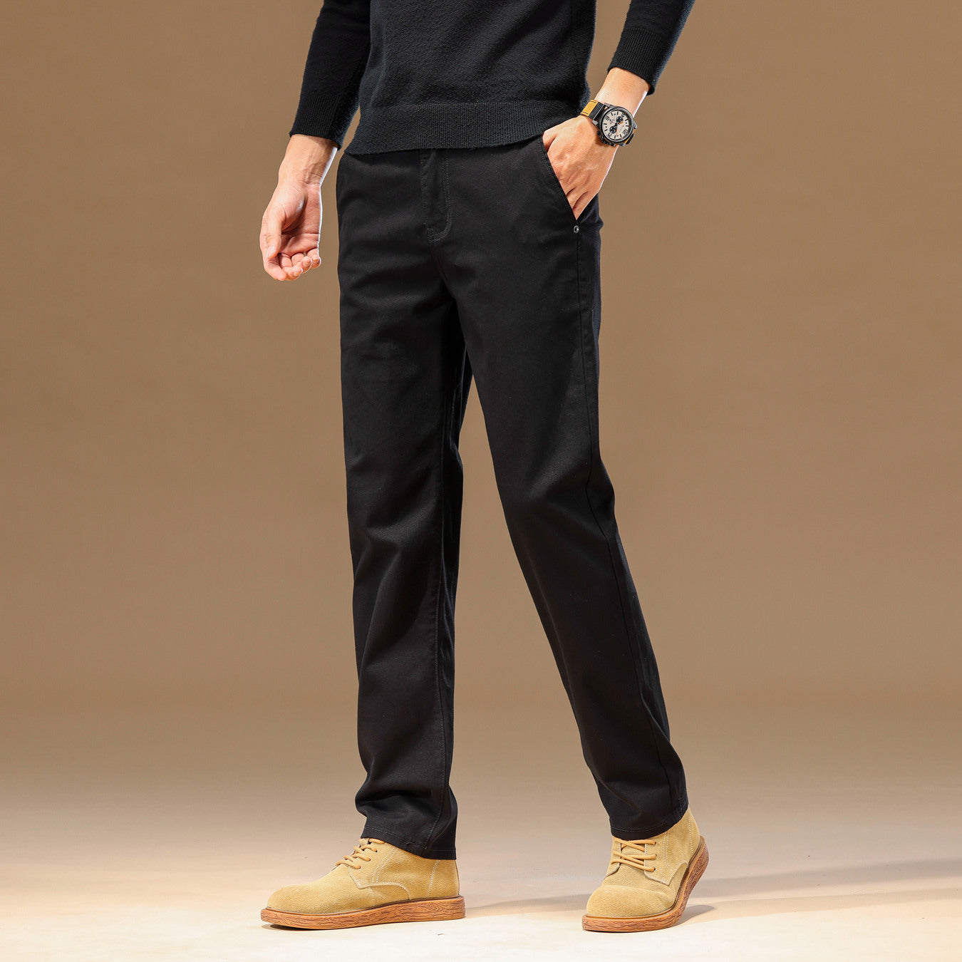 Men Fashion Brands Fashionable All-match Loose Straight Casual Trousers