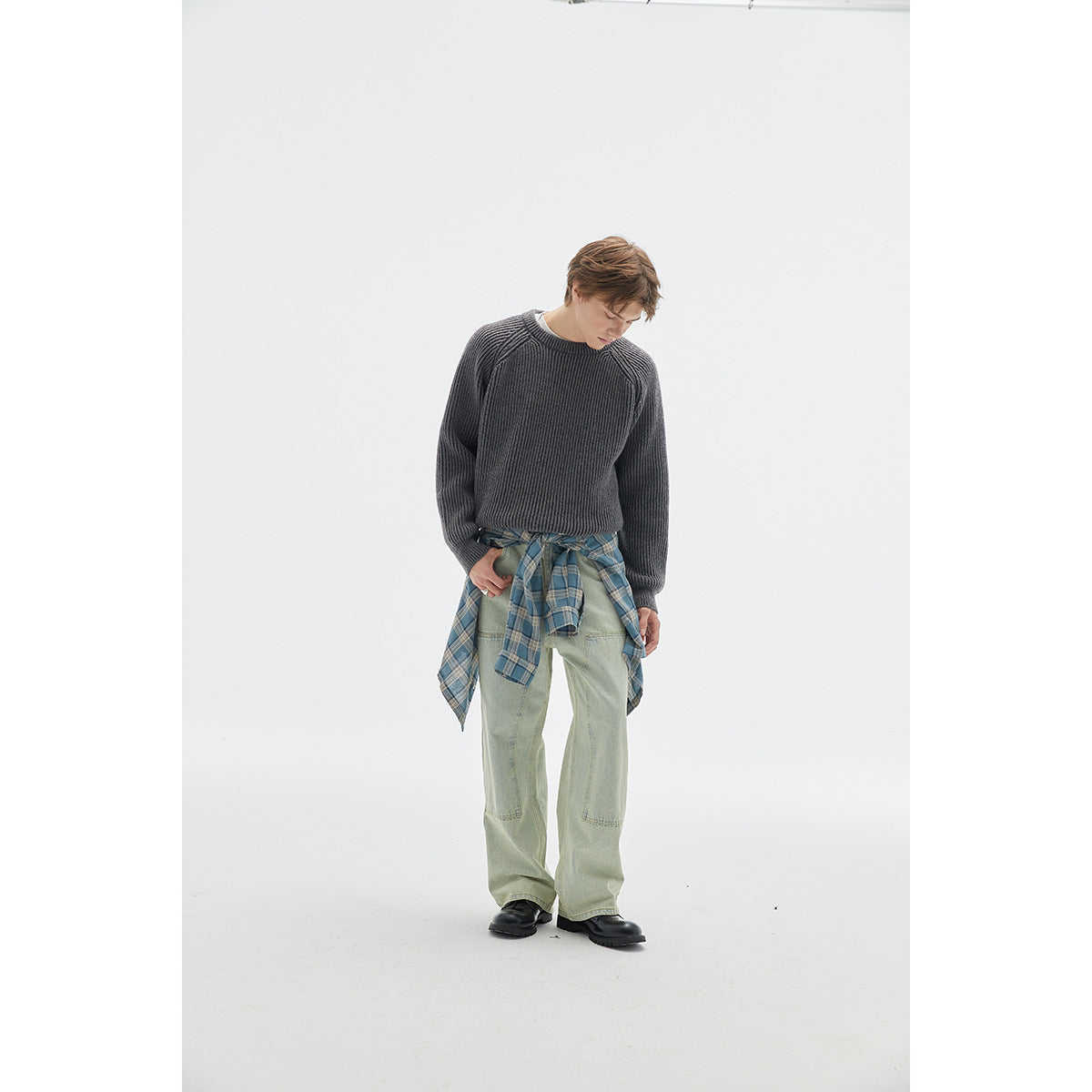 Retro Brocade Sweater Men's Round Neck Sweater