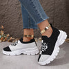 Plus Size Flying Woven Women's Shoes Fashionable Breathable Platform