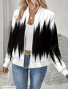 Autumn Printed Cardigan Women's Casual Baseball Jacket