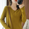 V-neck Long Sleeve Women's Knitwear Top