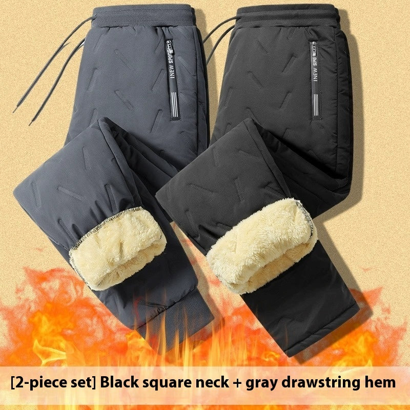 Pantaloni casual dritti caldi e larghi in cashmere da uomo