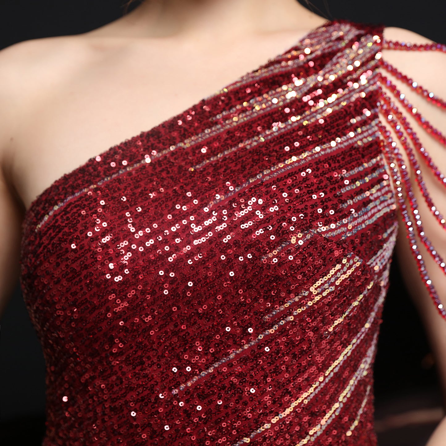 Abito da sera elegante, lungo, sottile, sexy, per sposa