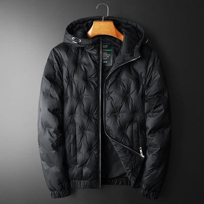 Embroidered Down Men's Plus Size Hooded Casual Down Jacket