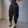 High Waist Loose Drooping Pleated Irregular Tapered Casual Pants Trousers