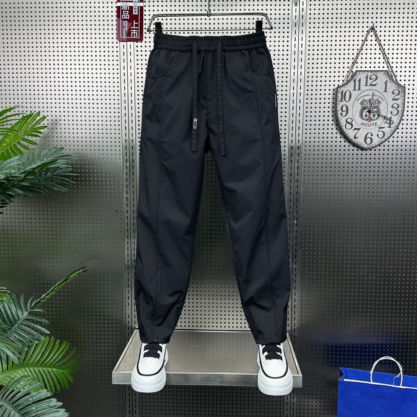 Men's Casual Elastic Harem Ankle Tight Pants