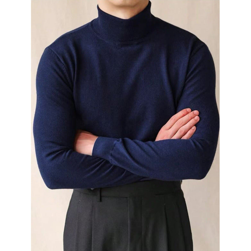 Autumn And Winter Turtleneck Cotton Sweater Male Long Sleeves Inner Wear Men's Knitwear