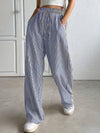 Striped Casual Straight-leg Trousers
