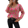 Women's Leopard Pattern Jacquard Knitted Sweater