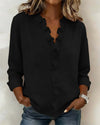Camicia in cotone a maniche lunghe con balze
