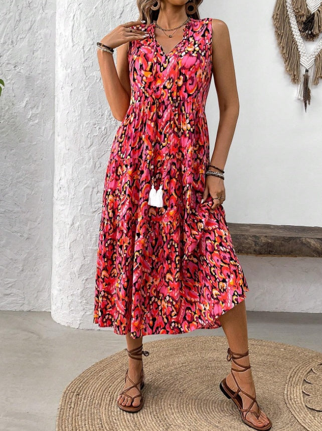 Holidaya Women's Random Printed Sleeveless Casual Dress