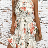 Womens Stylish Lace-up Printed Slip Dress