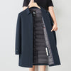 Mid-length Cotton-padded Coat Men's Fleece-lined Windproof Coat