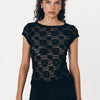 Top da donna sexy e alla moda, aderente con pizzo traforato