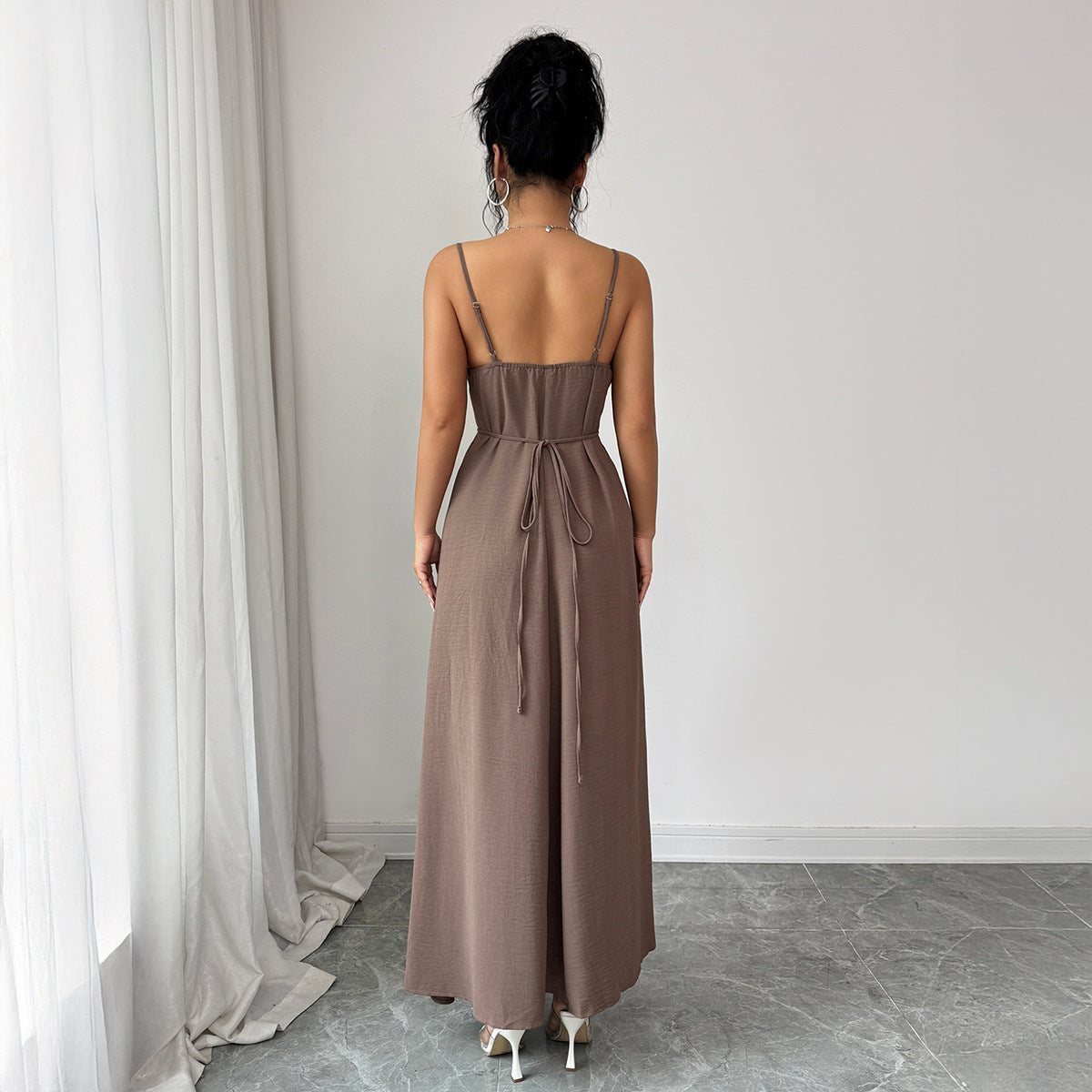 Womens Versatile Elegant Strapless Backless Dress