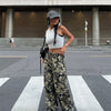 Camouflage Fashionable Slim High Waist Straight Trousers