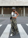 Camouflage Fashionable Slim High Waist Straight Trousers