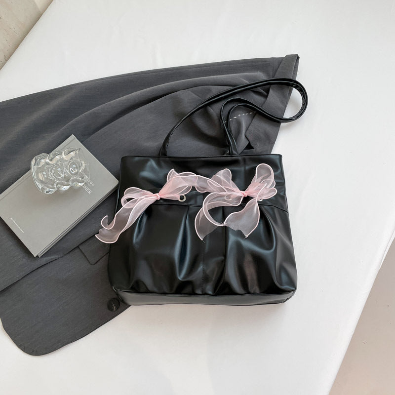 College Style Bow Tote Bag Large Capacity