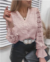 Top da donna elegante, minimalista e casual a maniche lunghe