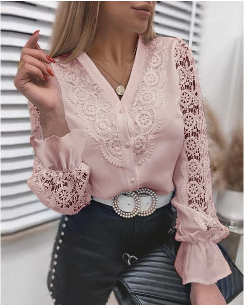 Top da donna elegante, minimalista e casual a maniche lunghe