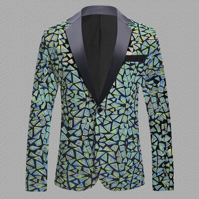 Vestito da spettacolo da uomo in velluto e paillettes