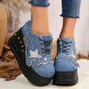 New Platform Increased Denim Plus Size Women's Shoes