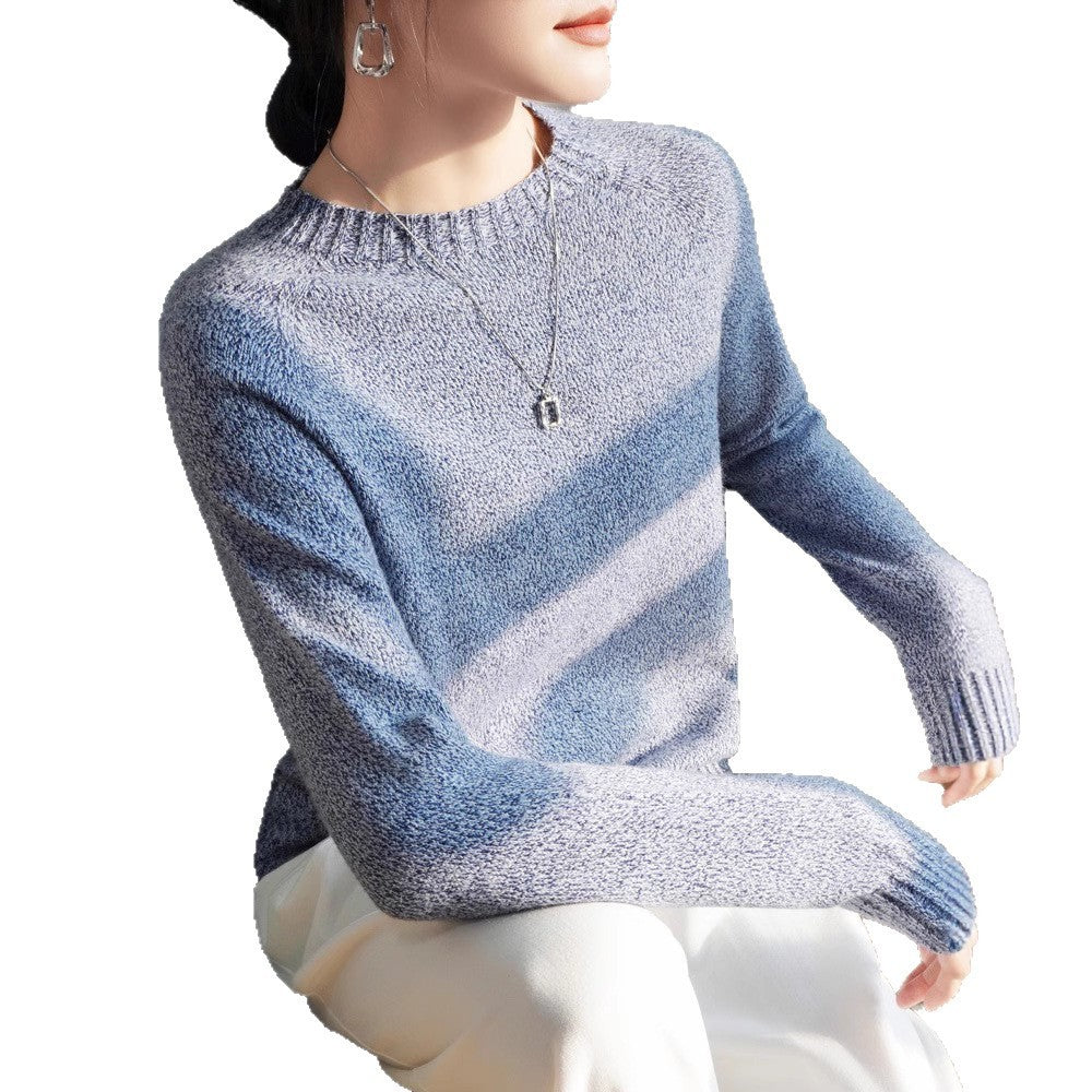 Seven-pin Thickened Skin-friendly Velvet Flower Yarn Sweater Classic Round Neck