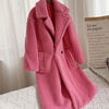 Lapel Lamb Fleece Coat With Pockets Faux Fur Coat Winter Warm Thickening Long Windbreaker Women's Clothing