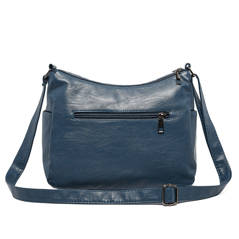 Soft Leather Multi-compartment Multi-pocket Shoulder Messenger Bag