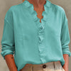 Camicetta da donna casual a maniche lunghe con scollo a V e bordo in pizzo
