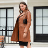 Cappotto Lungo in Pelle Trench alla Moda Capispalla da Donna