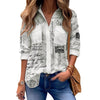 Nuova camicia da donna a maniche lunghe, casual, ampia e versatile, per tutte le stagioni, con tasche