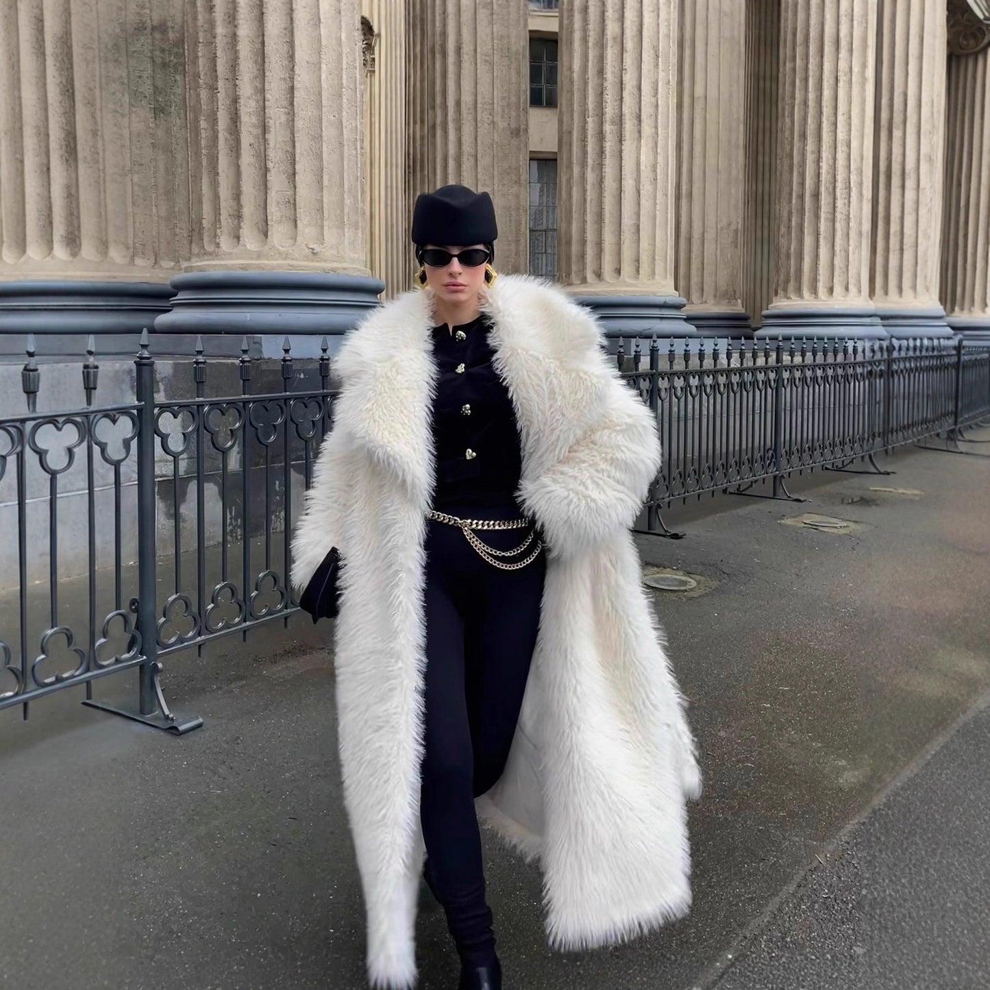 Long Environmental Protection Leather Fur Coat Fashionable Women