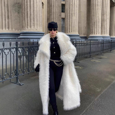 Long Environmental Protection Leather Fur Coat Fashionable Women